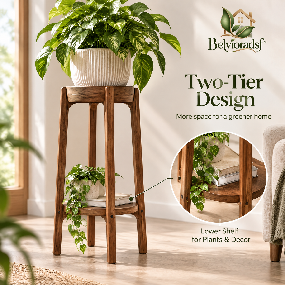 Belvioradsf™ Tall Pedestal Plant Stand — view 4