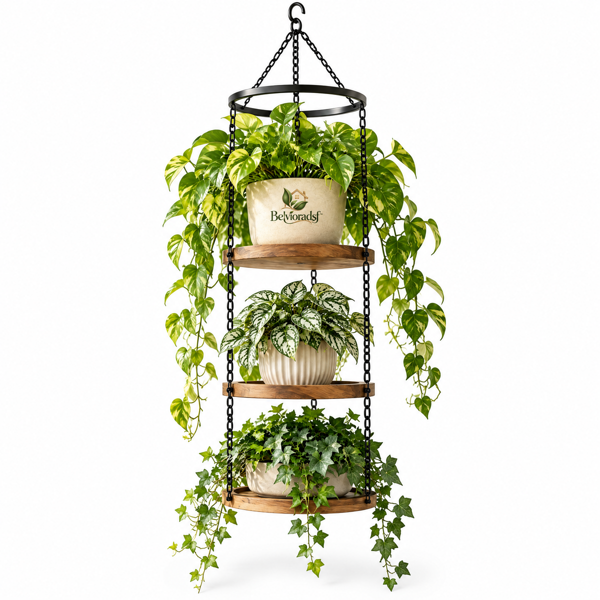 Belvioradsf™ Hanging Planter Rack — view 2 (white background)