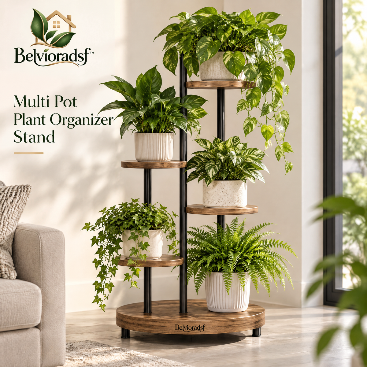 Belvioradsf™ Multi Pot Plant Organizer Stand — view 1