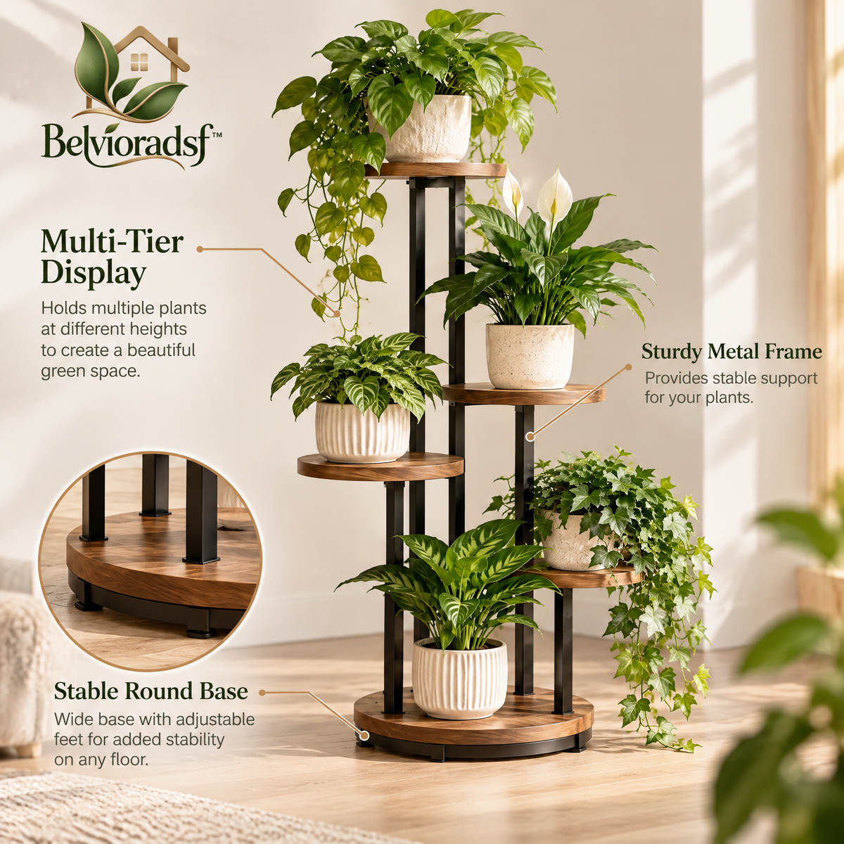 Belvioradsf™ Tiered Indoor Plant Stand — view 4