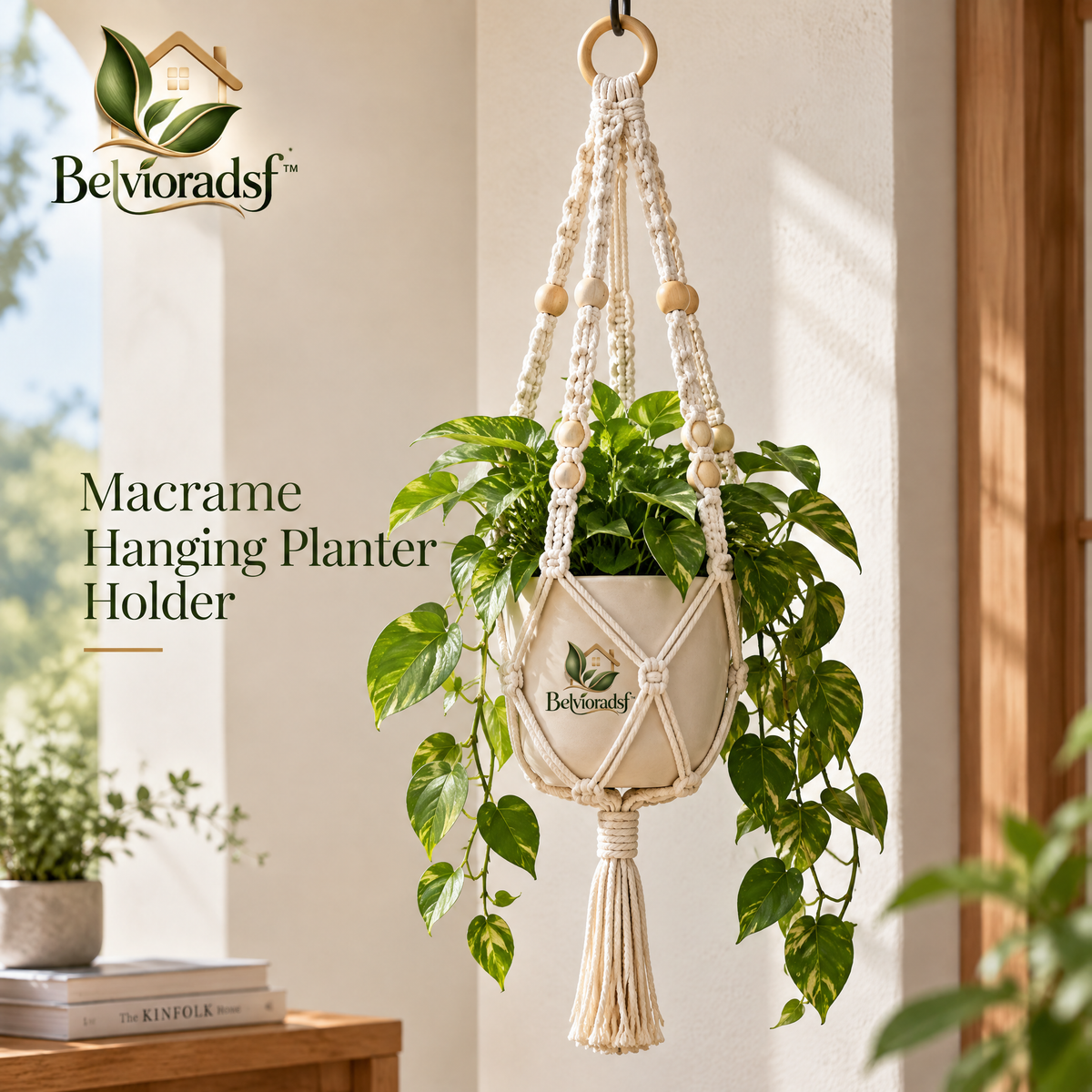 Belvioradsf™ Macrame Hanging Planter Holder — view 1