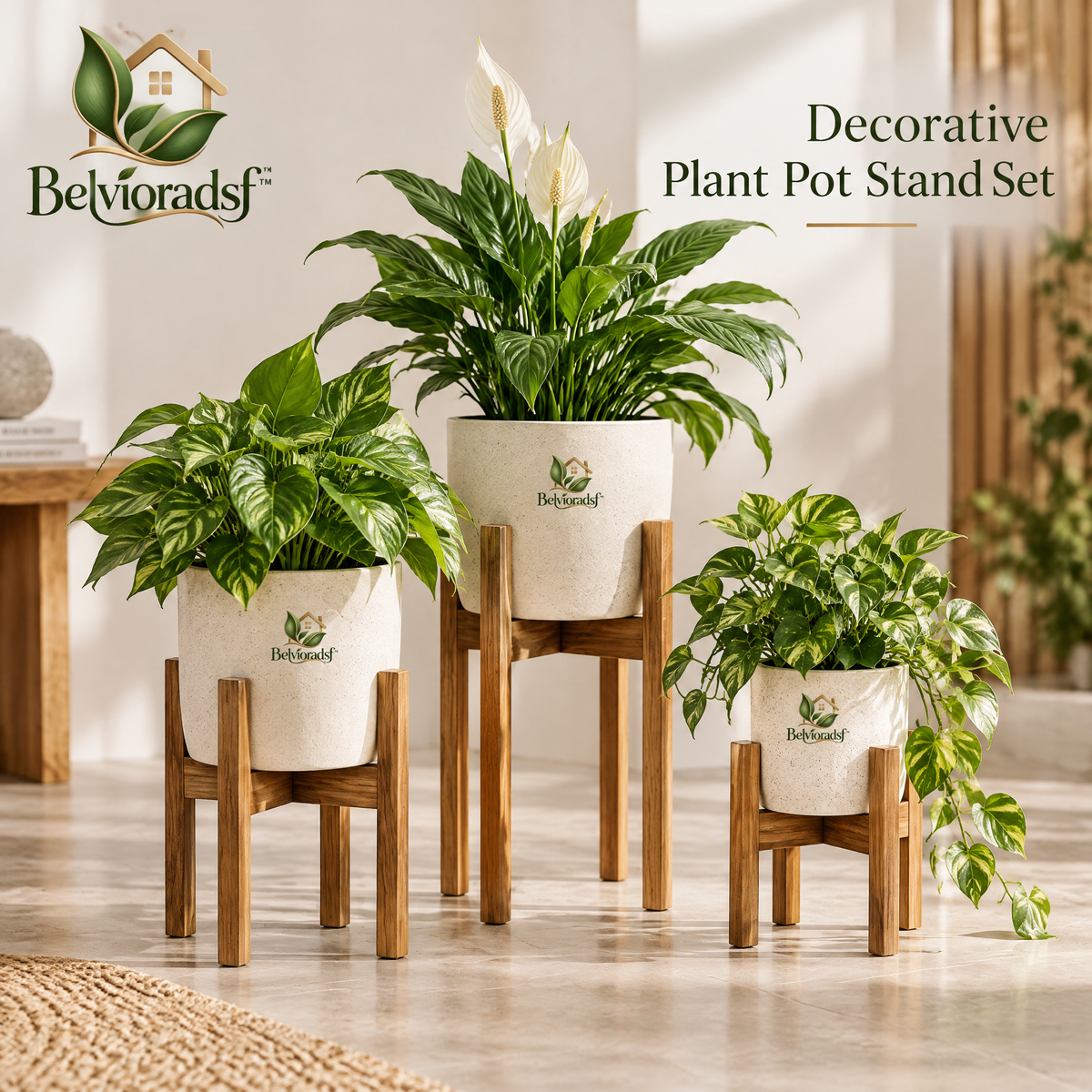 Belvioradsf™ Decorative Plant Pot Stand Set — view 1