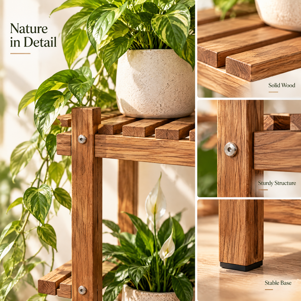 Belvioradsf™ Wooden Plant Display Shelf — view 5
