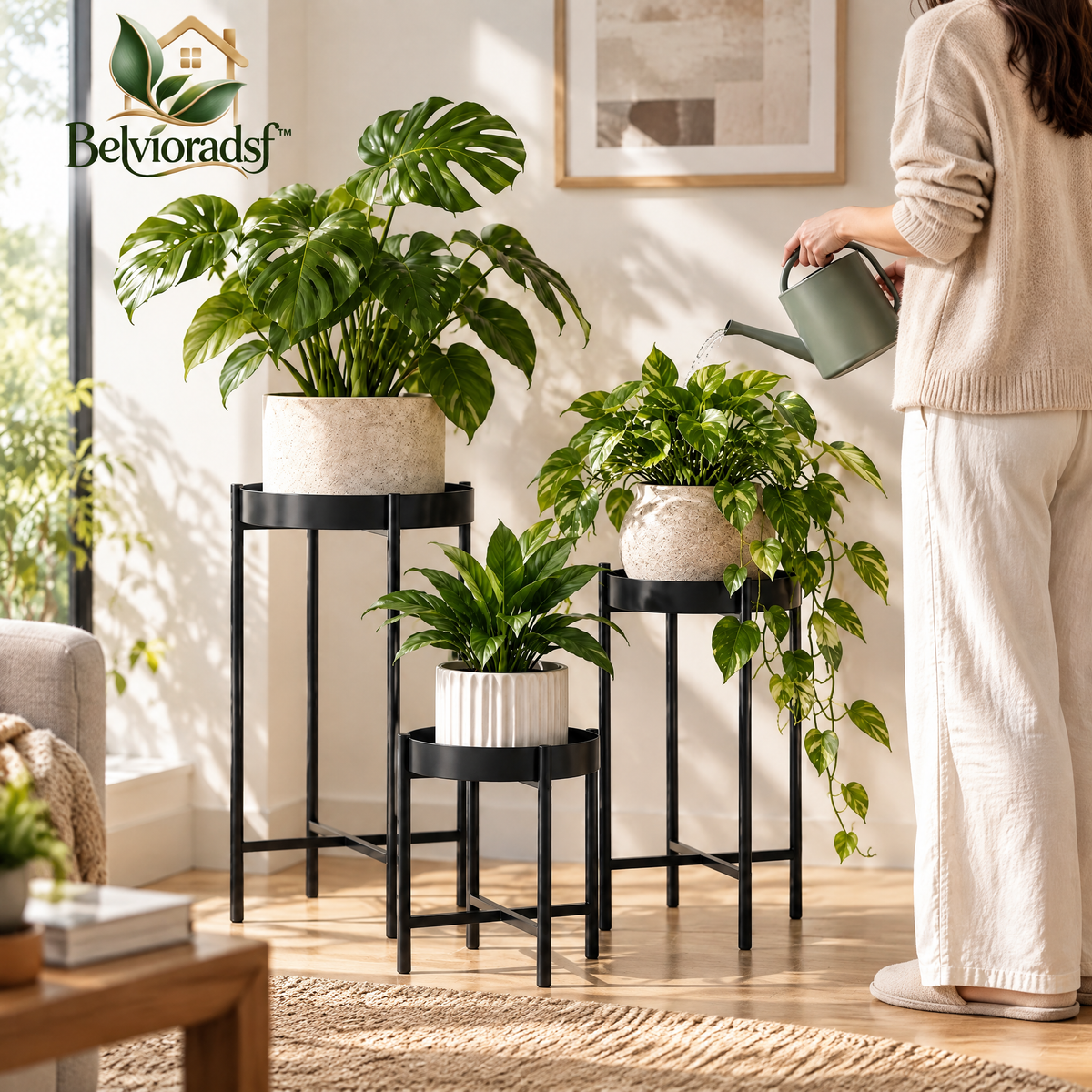 Belvioradsf™ Metal Plant Stand Set — view 3