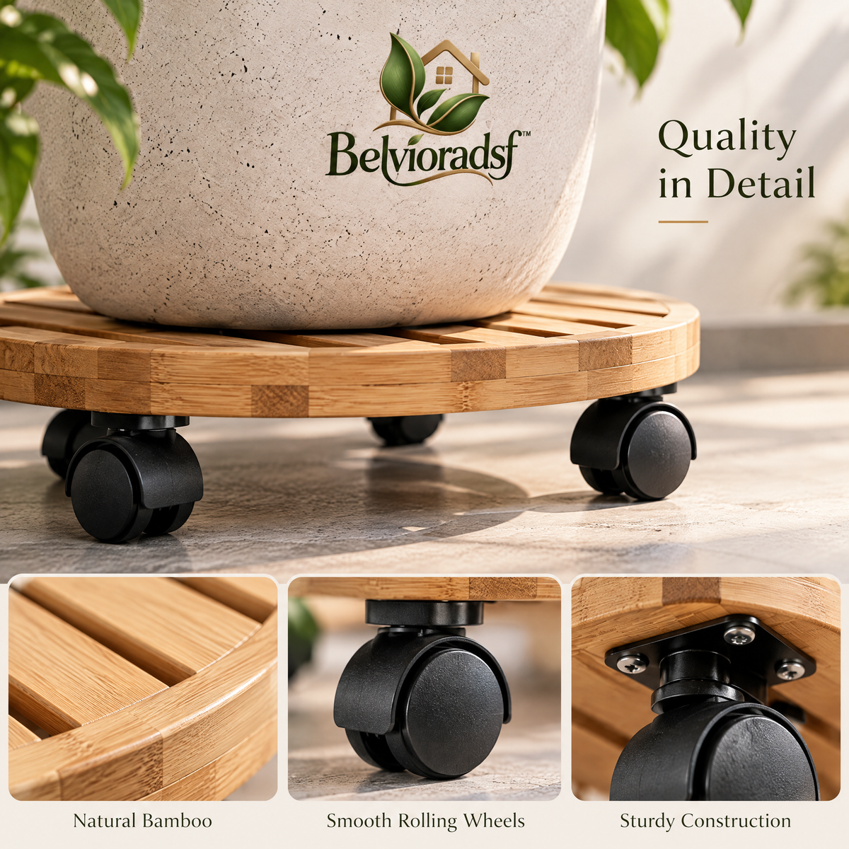Belvioradsf™ Rolling Plant Stand Cart — view 5